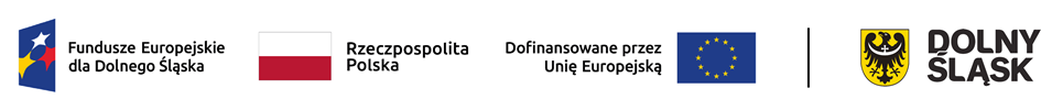 logotypy unijne, flaga Polski, herb Dolnego Śląska